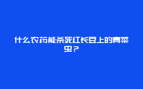 什么农药能杀死红长豆上的青菜虫？