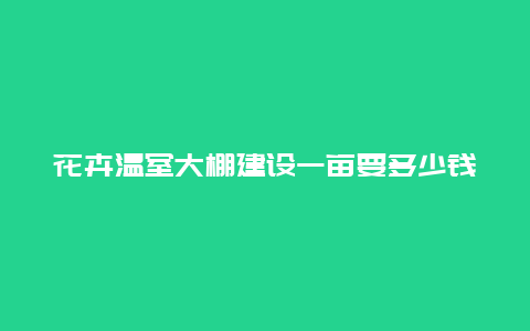 花卉温室大棚建设一亩要多少钱