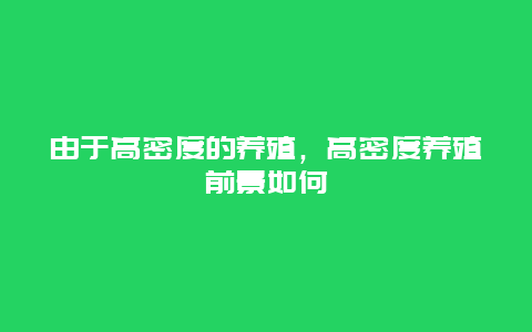 由于高密度的养殖，高密度养殖前景如何