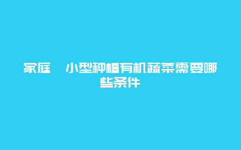 家庭・小型种植有机蔬菜需要哪些条件