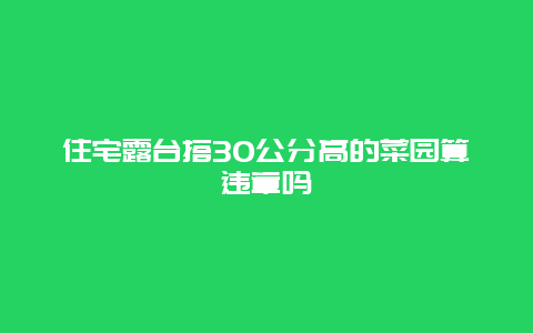 住宅露台搭30公分高的菜园算违章吗