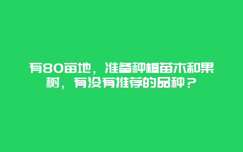 有80亩地，准备种植苗木和果树，有没有推荐的品种？