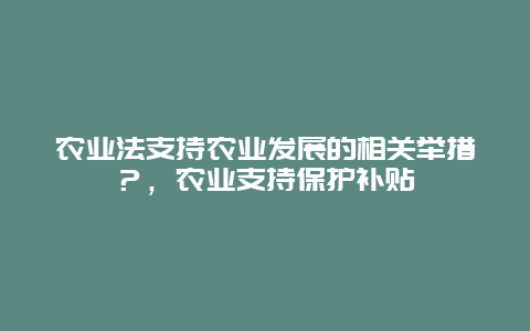 农业法支持农业发展的相关举措？，农业支持保护补贴