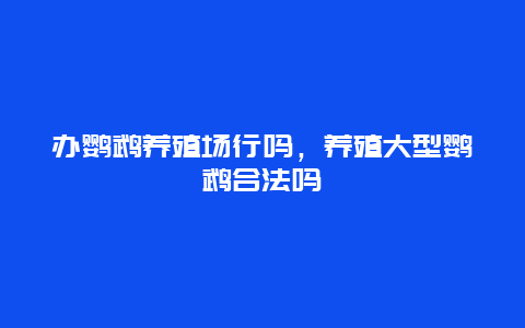 办鹦鹉养殖场行吗，养殖大型鹦鹉合法吗