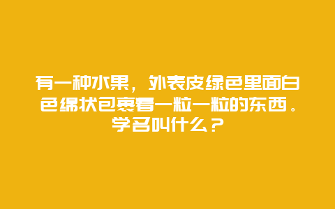 有一种水果，外表皮绿色里面白色绵状包裹着一粒一粒的东西。学名叫什么？