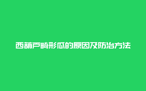 西葫芦畸形瓜的原因及防治方法