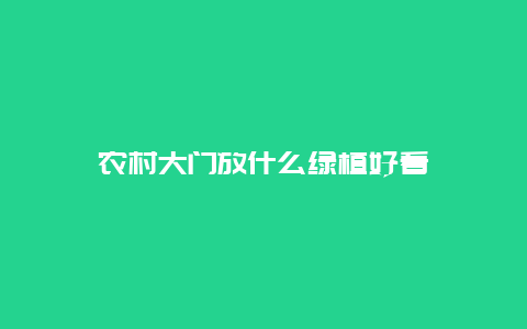 农村大门放什么绿植好看