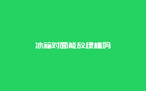 冰箱对面能放绿植吗