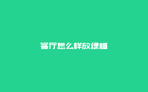 客厅怎么样放绿植