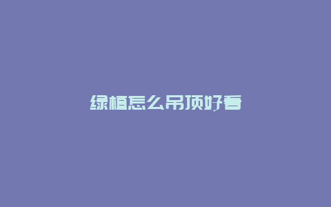 绿植怎么吊顶好看