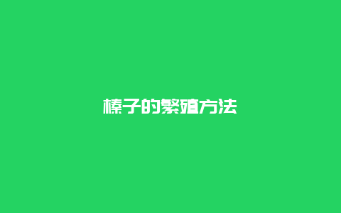 榛子的繁殖方法