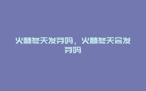 火棘冬天发芽吗，火棘冬天会发芽吗