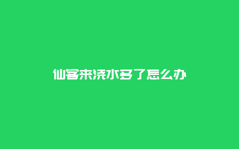 仙客来浇水多了怎么办