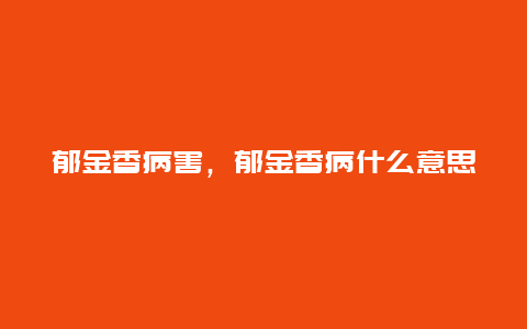 郁金香病害，郁金香病什么意思