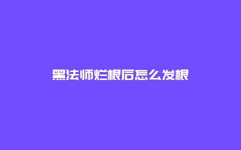 黑法师烂根后怎么发根