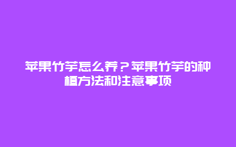 苹果竹芋怎么养？苹果竹芋的种植方法和注意事项