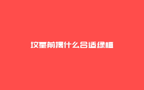 坟墓前摆什么合适绿植