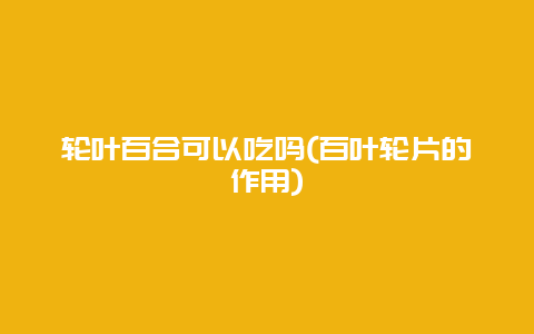 轮叶百合可以吃吗(百叶轮片的作用)