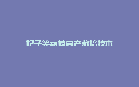 妃子笑荔枝高产栽培技术