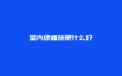 室内绿植施肥什么好