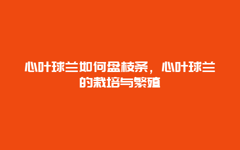 心叶球兰如何盘枝条，心叶球兰的栽培与繁殖