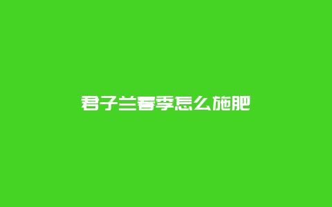 君子兰春季怎么施肥