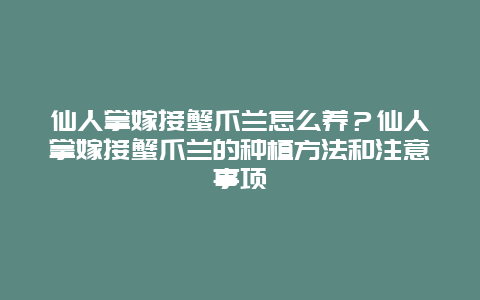 仙人掌嫁接蟹爪兰怎么养？仙人掌嫁接蟹爪兰的种植方法和注意事项