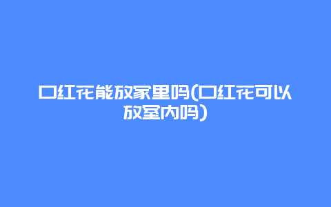 口红花能放家里吗(口红花可以放室内吗)