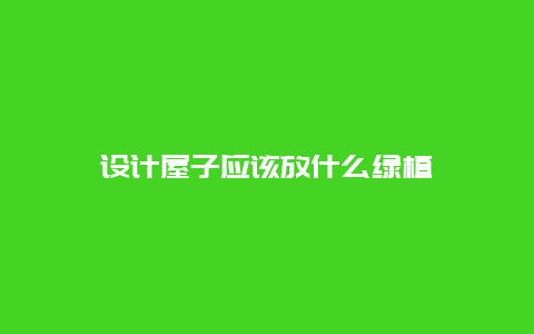 设计屋子应该放什么绿植