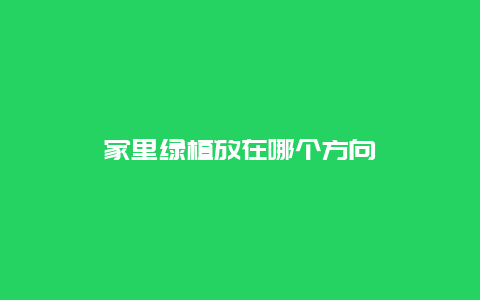 家里绿植放在哪个方向