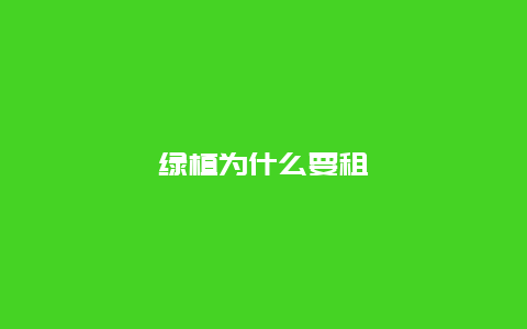 绿植为什么要租