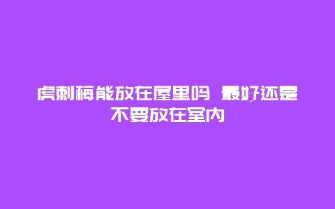 虎刺梅能放在屋里吗 最好还是不要放在室内