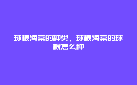 球根海棠的种类，球根海棠的球根怎么种