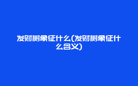 发财树象征什么(发财树象征什么含义)