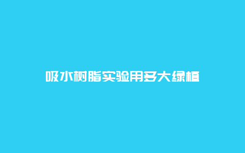 吸水树脂实验用多大绿植