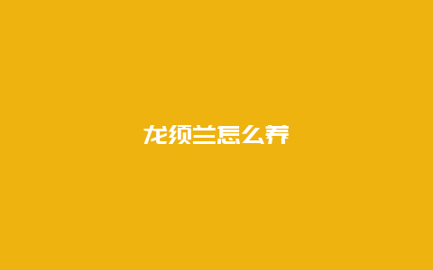 龙须兰怎么养