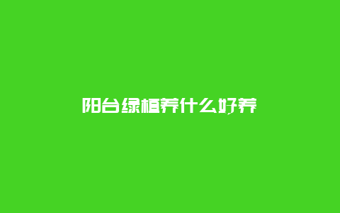 阳台绿植养什么好养