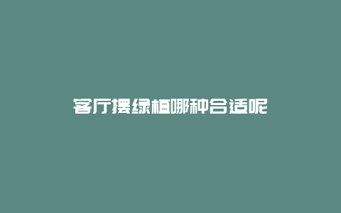 客厅摆绿植哪种合适呢