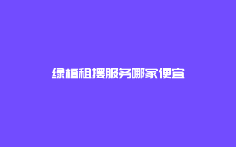 绿植租摆服务哪家便宜