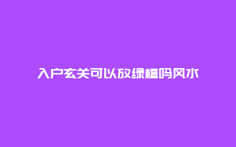 入户玄关可以放绿植吗风水