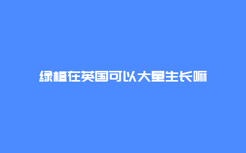 绿植在英国可以大量生长嘛