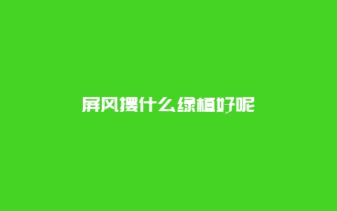 屏风摆什么绿植好呢