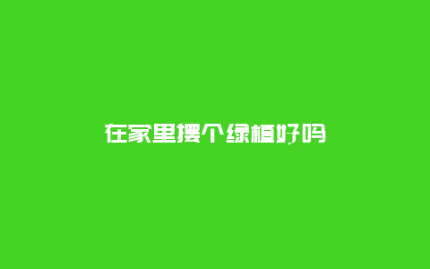 在家里摆个绿植好吗