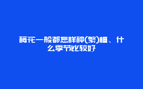 梅花一般都怎样种(繁)植、什么季节比较好