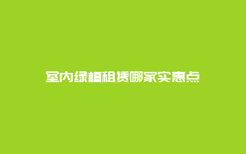 室内绿植租赁哪家实惠点