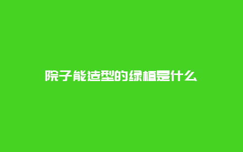 院子能造型的绿植是什么