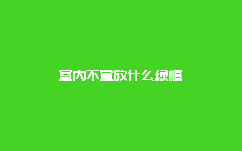 室内不宜放什么绿植