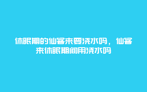 休眠期的仙客来要浇水吗，仙客来休眠期间用浇水吗