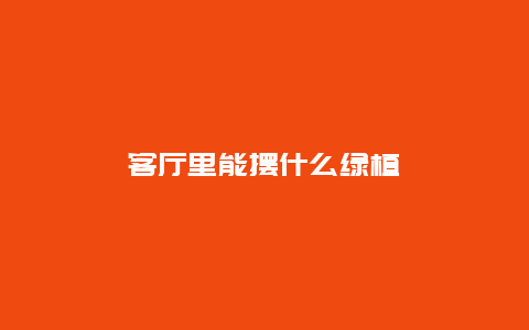 客厅里能摆什么绿植