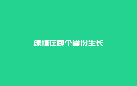 绿植在哪个省份生长